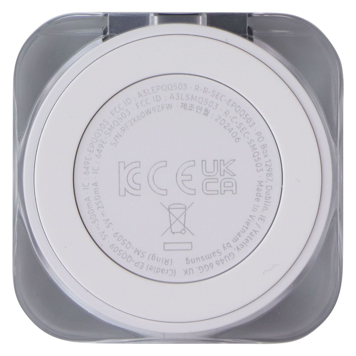 Samsung Galaxy Ring USB-C Charging Case, Size 9 (EP-QQ509) - Crystal Clear