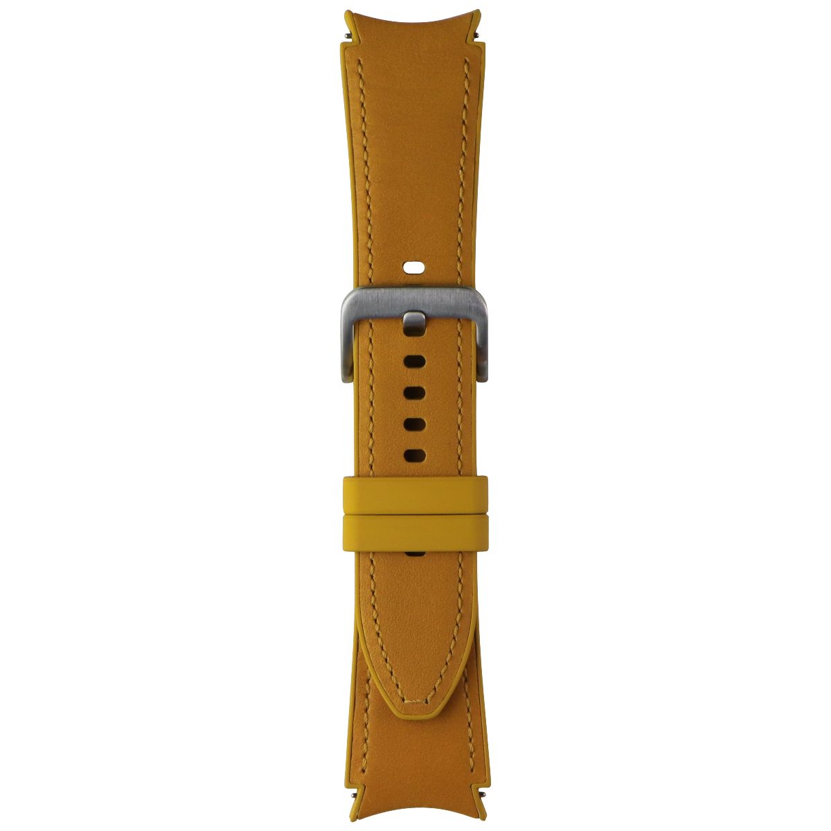 Samsung Hybrid Leather Silicone Band for Galaxy Watch (20mm) - Mustard (S/M) Smart Watch Accessories - Watch Bands Samsung - Simple Cell Bulk Wholesale Pricing - USA Seller