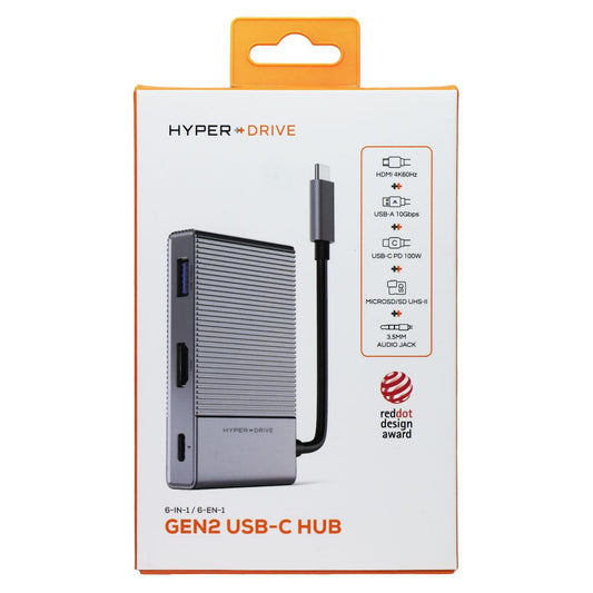 Sanho HyperDrive 6-in-1 GEN2 USB-C Hub - Silver