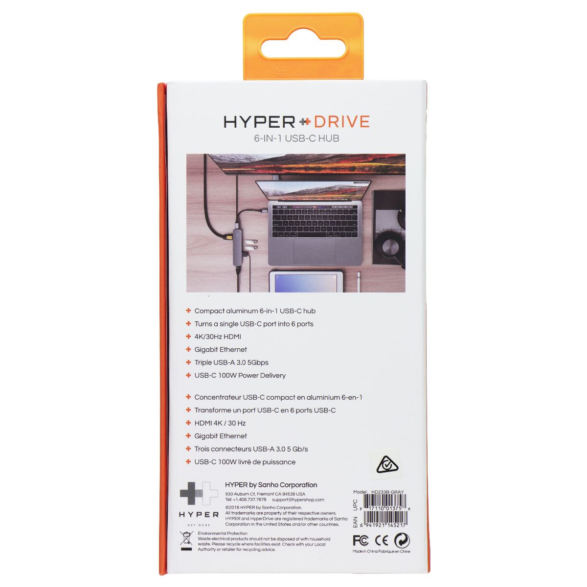 Sanho HyperDrive 6-in-1 USB-C Hub (Tube) - Space Gray