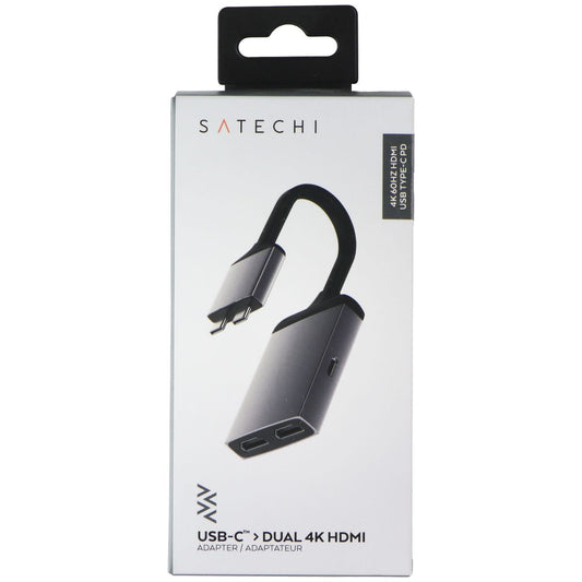 SATECHI USB-C Dual 4K HDMI Adapter with (2x 4K 60hz HDMI Ports) - Space Gray