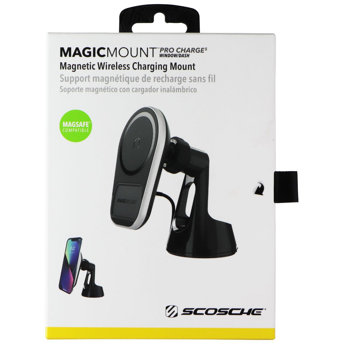 Scosche MagicMount Pro Charge5 (15W) Wireless Charging Car Mount - Window/Dash Computer Accessories - Stands, Holders & Car Mounts Scosche - Simple Cell Bulk Wholesale Pricing - USA Seller