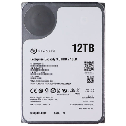 Seagate Enterprise Capacity v7 12TB 3.5-inch SATA III Hard Drive - ST12000NM0127 Digital Storage - Internal Hard Disk Drives, HDD Seagate - Simple Cell Bulk Wholesale Pricing - USA Seller