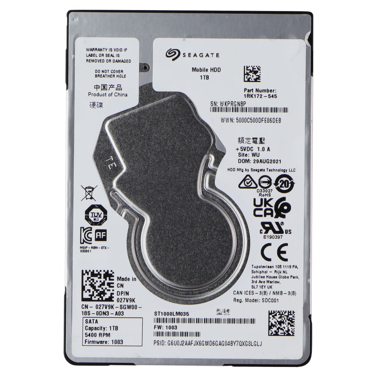 Seagate 1TB Mobile HDD SATA 6Gb/s 128MB 2.5 Internal Hard Drive (ST1000LM035) Digital Storage - Internal Hard Disk Drives, HDD Seagate - Simple Cell Bulk Wholesale Pricing - USA Seller