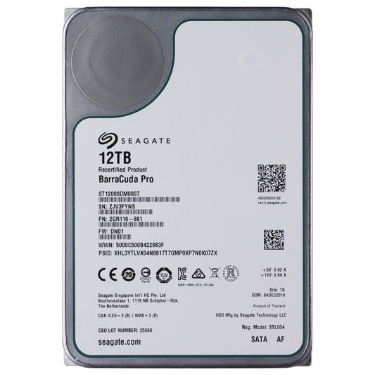 Seagate BarraCuda Pro (12TB) Internal Hard Drive Performance HDD - 3.5-inch SATA