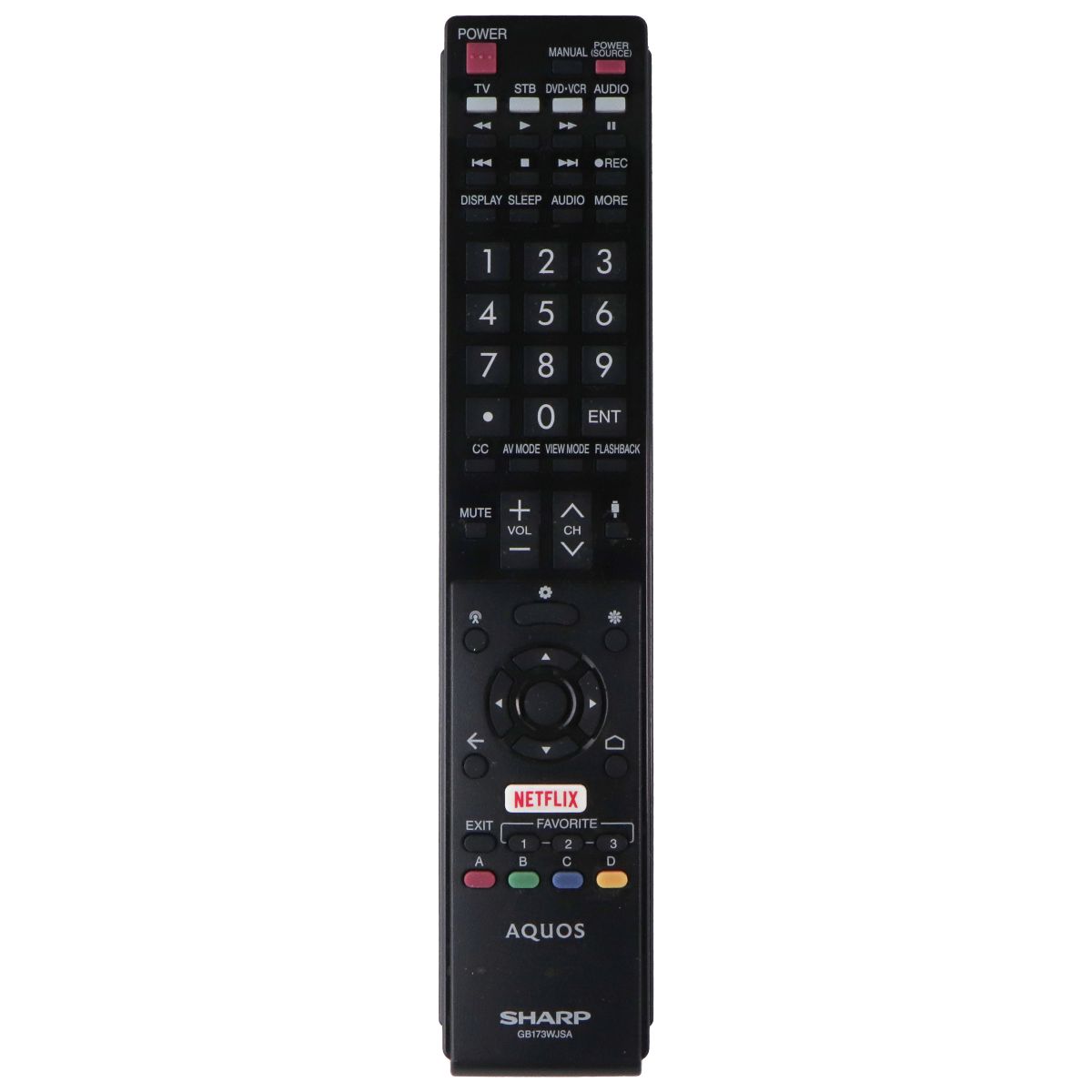 Sharp Remote Control (GB173WJSA) for Select Sharp TVs - Black TV, Video & Audio Accessories - Remote Controls SHARP - Simple Cell Bulk Wholesale Pricing - USA Seller