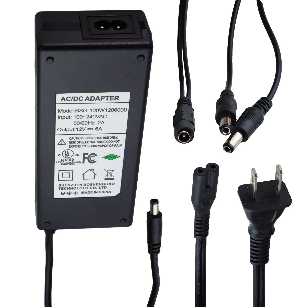 Shenzen Boshenggao Technology 12V/6A AC/DC Power Adapter (BSG-100W1206000) Multipurpose Batteries & Power - Multipurpose AC to DC Adapters Shenzen - Simple Cell Bulk Wholesale Pricing - USA Seller