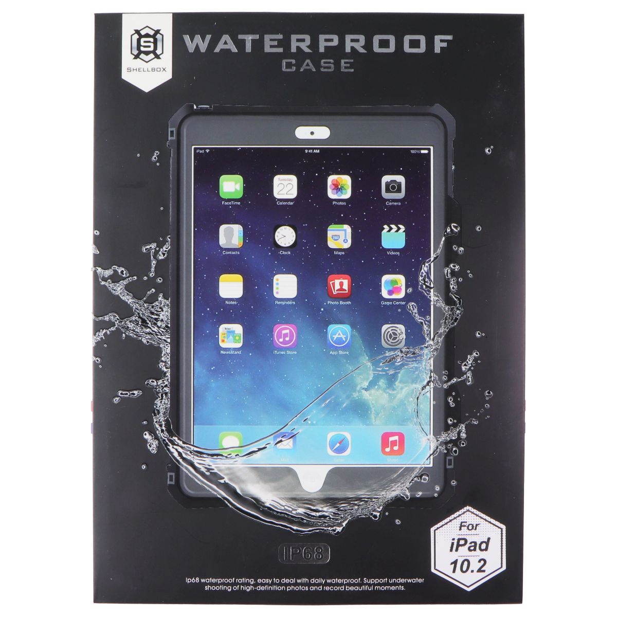 Shellbox IP68 Waterproof Case for Apple iPad 10.2-inch - Black