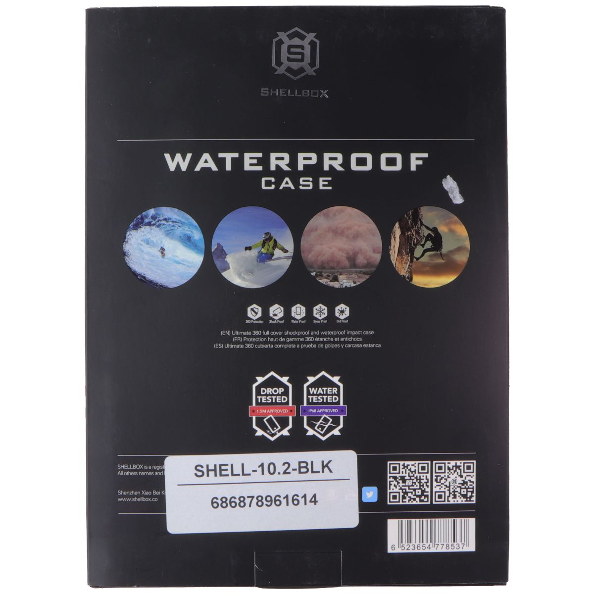Shellbox IP68 Waterproof Case for Apple iPad 10.2-inch (9th/8th/7th Gen) - Black iPad/Tablet Accessories - Cases, Covers, Keyboard Folios Shellbox - Simple Cell Bulk Wholesale Pricing - USA Seller
