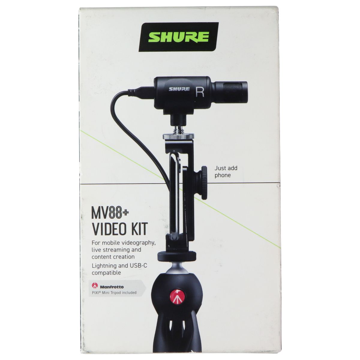 Shure MV88+ Video Kit Microphone & Tripod for Mobile Videography & Streaming Pro Audio Equipment - Microphones Shure - Simple Cell Bulk Wholesale Pricing - USA Seller