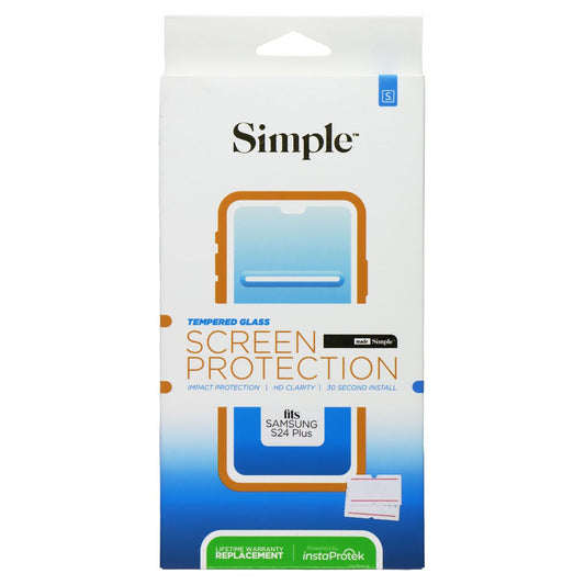 Simple Tempered Glass Screen Protector for Samsung Galaxy S24 Plus Cell Phone - Screen Protectors Simple - Simple Cell Bulk Wholesale Pricing - USA Seller
