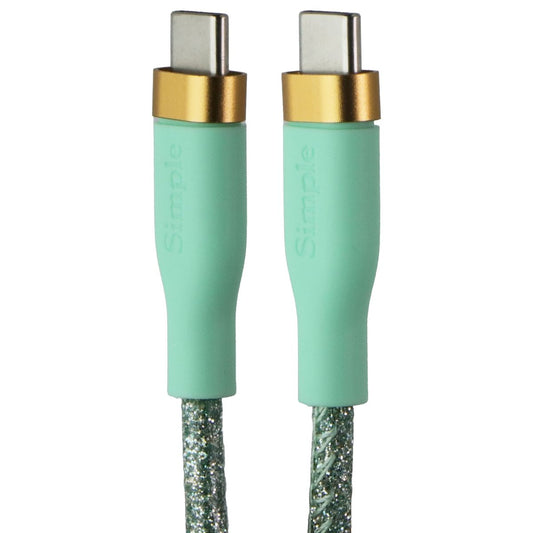 Simple Fashion Glitter Series 6FT USB-C to USB-C Cable - Green Cell Phone - Cables & Adapters Simple - Simple Cell Bulk Wholesale Pricing - USA Seller