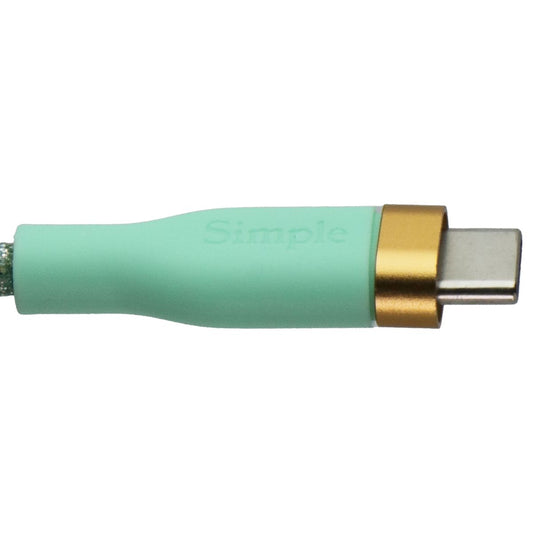Simple Fashion Glitter Series 6FT USB-C to USB-C Cable - Green Cell Phone - Cables & Adapters Simple - Simple Cell Bulk Wholesale Pricing - USA Seller