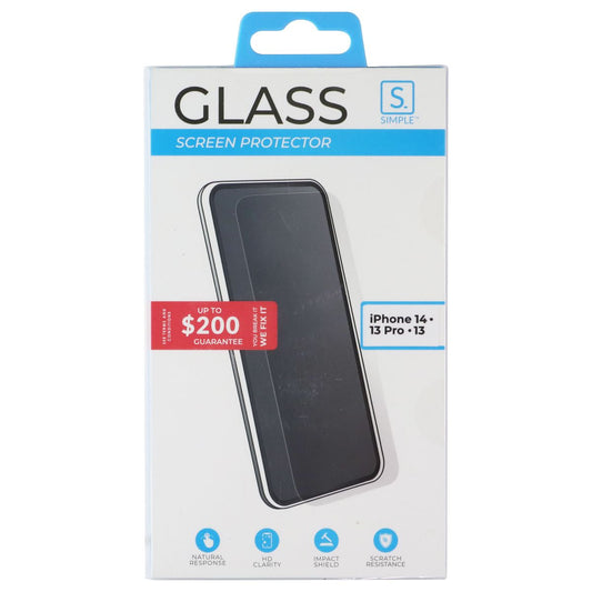 Simple Glass Screen Protector for Apple iPhone 14/13 Pro/13 Cell Phone - Screen Protectors Simple - Simple Cell Bulk Wholesale Pricing - USA Seller