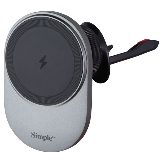 Simple POWER Magnetic Car Vent Charger for Qi/MagSafe Devices - Black
