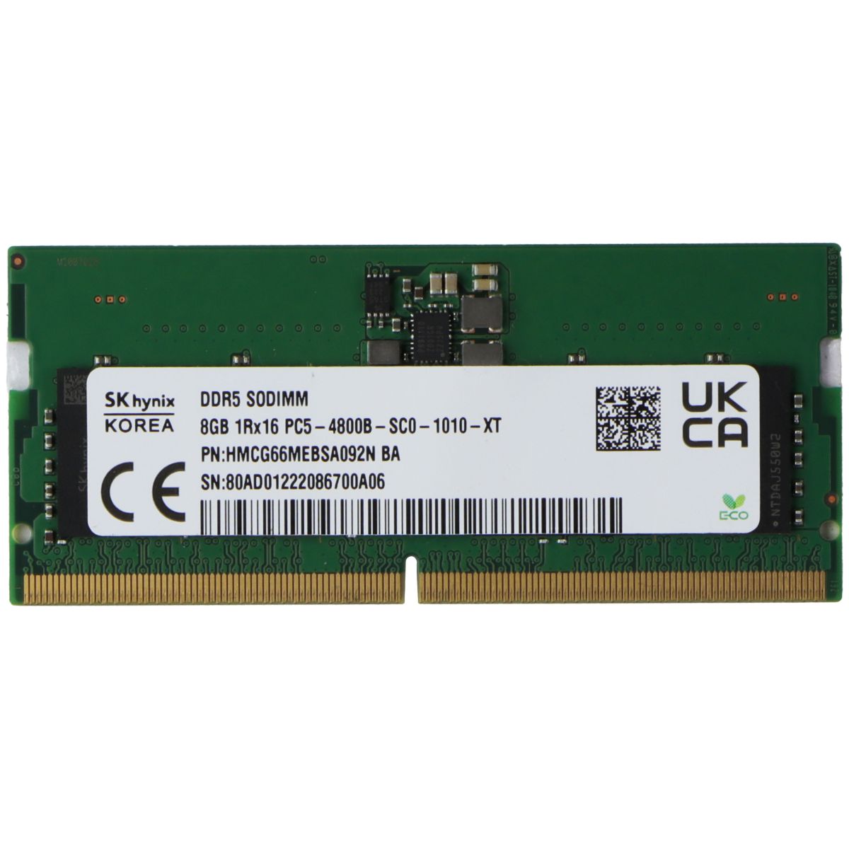 SK Hynix (8GB) DDR5 1Rx16 (DDR5-4800) Laptop SODIMM RAM (HMCG66MEBSA092N BA) Computer Parts - Memory (RAM) SK Hynix    - Simple Cell Bulk Wholesale Pricing - USA Seller