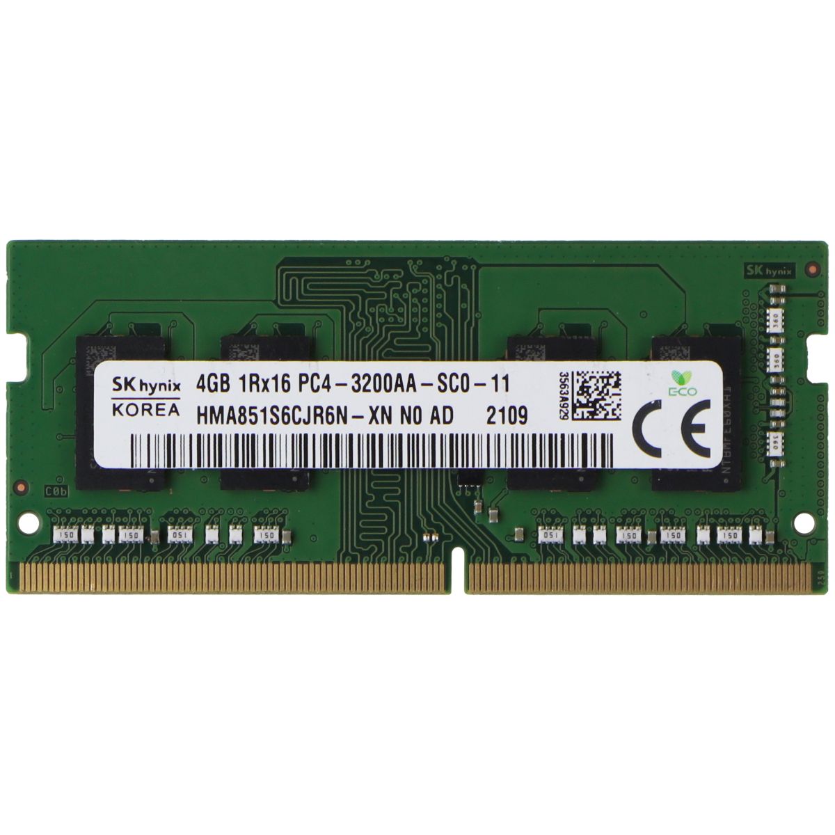 SK Hynix (4GB) DDR4 3200MHz Laptop RAM PC4-3200AA (HMA851S6CJR6N-XN N0 AC) Computer Parts - Memory (RAM) SK Hynix - Simple Cell Bulk Wholesale Pricing - USA Seller