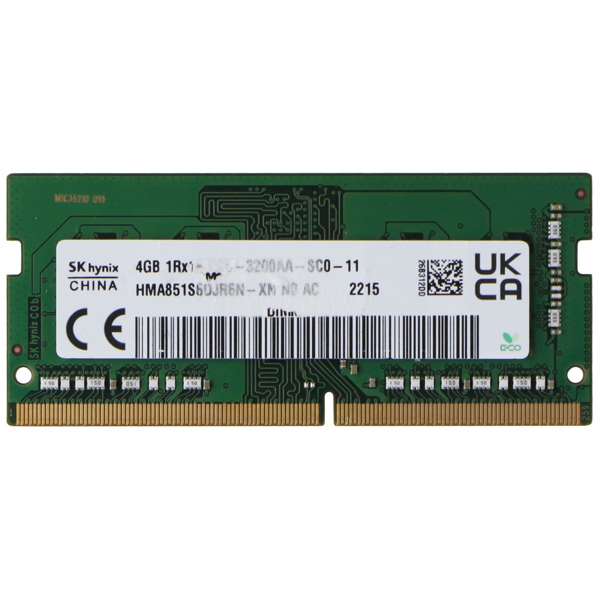 SK Hynix (4GB) 1Rx16 DDR4 PC4-3200AA Laptop RAM (HMA851S6DJR6N-XN N0 AC) Computer Parts - Memory (RAM) SK Hynix    - Simple Cell Bulk Wholesale Pricing - USA Seller