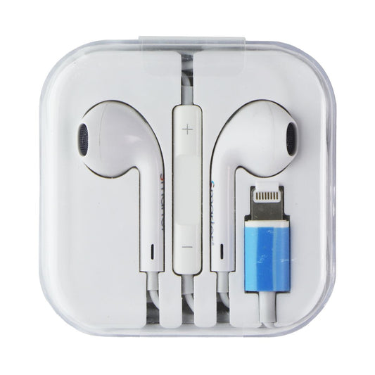 Smarter Wired 8-Pin Headphones - White Cell Phone - Headsets Smarter - Simple Cell Bulk Wholesale Pricing - USA Seller
