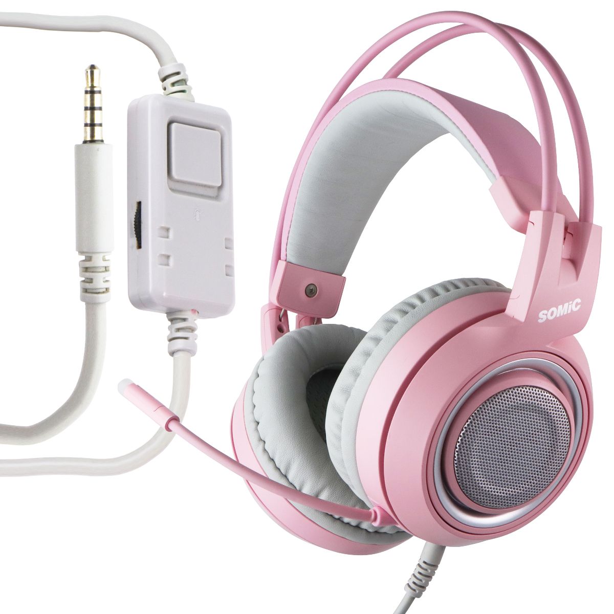 SOMIC G951 3.5mm Stereo Gaming Headset with Mic and Cat Ears - Pink