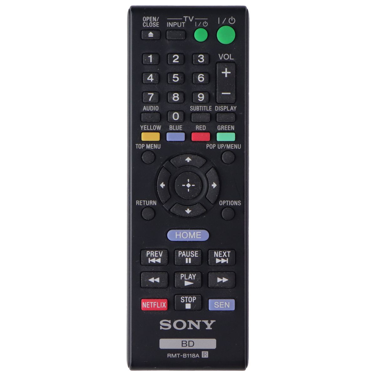 Sony Remote Control (RMT-B118A) for Select Sony DVD/Blu-Ray Players - Black TV, Video & Audio Accessories - Remote Controls Sony - Simple Cell Bulk Wholesale Pricing - USA Seller