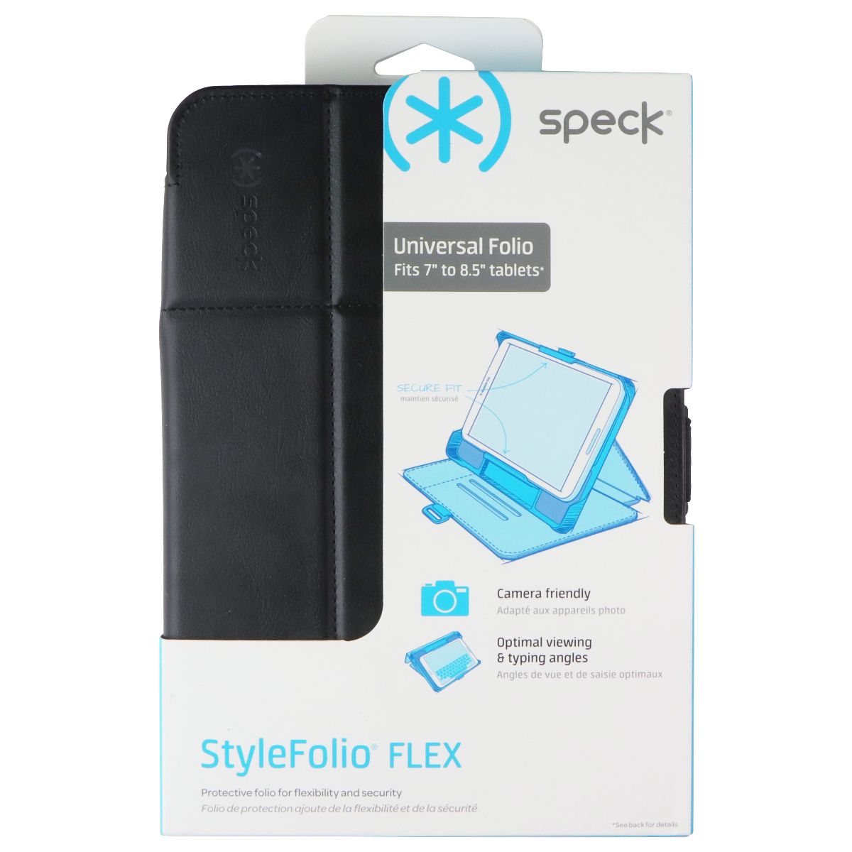 Speck StyleFolio FLEX Universal Folio Case for 7-in to 8.5-in Tablets - Black iPad/Tablet Accessories - Cases, Covers, Keyboard Folios Speck - Simple Cell Bulk Wholesale Pricing - USA Seller