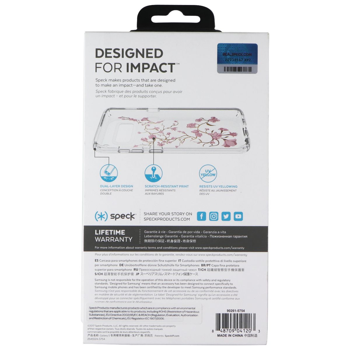 Speck Presidio CLEAR + PRINT Case for Samsung Galaxy (S8+) - Garden Blossoms Cell Phone - Cases, Covers & Skins Speck - Simple Cell Bulk Wholesale Pricing - USA Seller