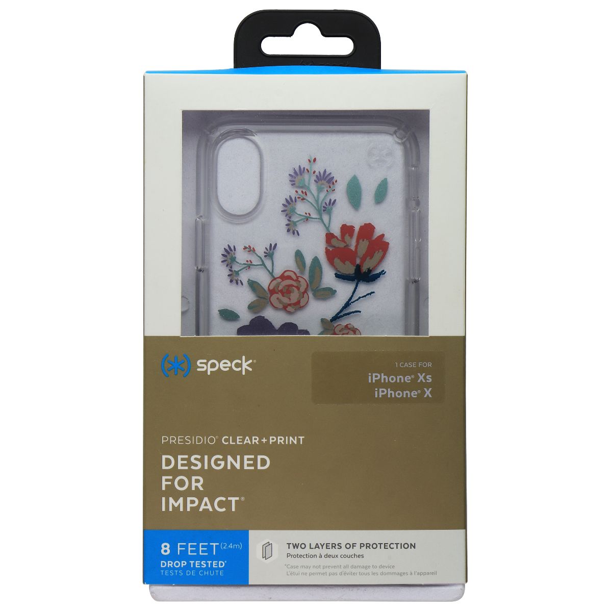 Speck Presidio Clear + Print Series Case for Apple iPhone Xs/X - Clear/Flowers Cell Phone - Cases, Covers & Skins Speck - Simple Cell Bulk Wholesale Pricing - USA Seller