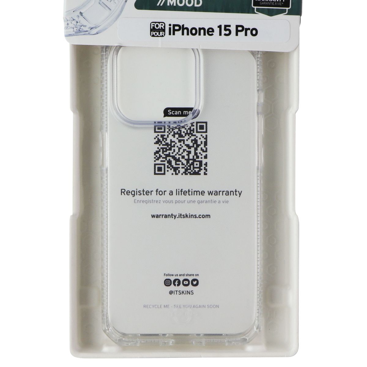 ITSKINS Spectrum_R // Mood Series Case for Apple iPhone 15 Pro - Clear / Purple