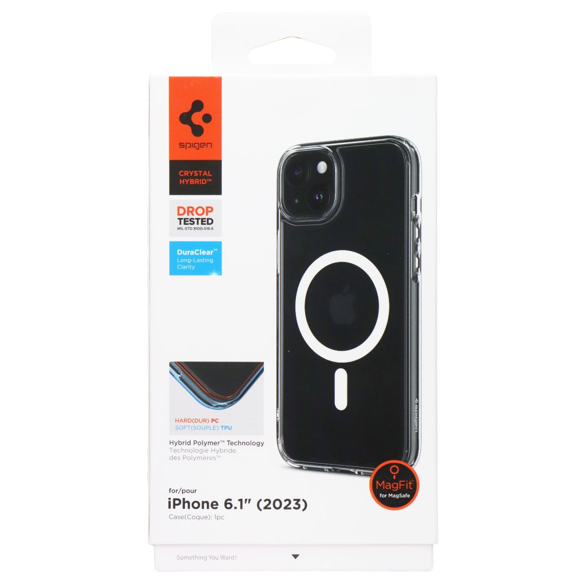 Spigen Crystal Hybrid Series Case for MagSafe for Apple iPhone 15 - Clear Cell Phone - Cases, Covers & Skins Spigen - Simple Cell Bulk Wholesale Pricing - USA Seller