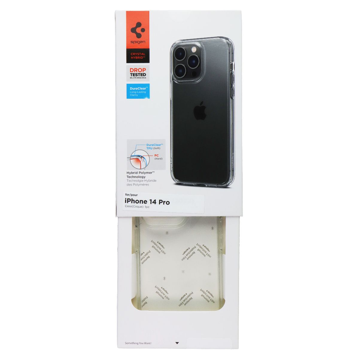 Spigen Crystal Hybrid Series Case for Apple iPhone 14 Pro - Clear Cell Phone - Cases, Covers & Skins Spigen - Simple Cell Bulk Wholesale Pricing - USA Seller
