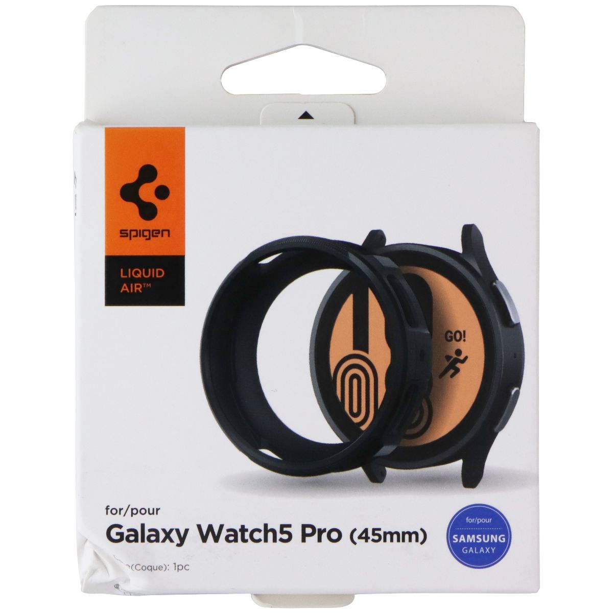 Spigen Liquid Air Case for Samsung Galaxy Watch5 Pro (45mm) - Matte Black Smart Watch Accessories - Smart Watch Cases Spigen - Simple Cell Bulk Wholesale Pricing - USA Seller