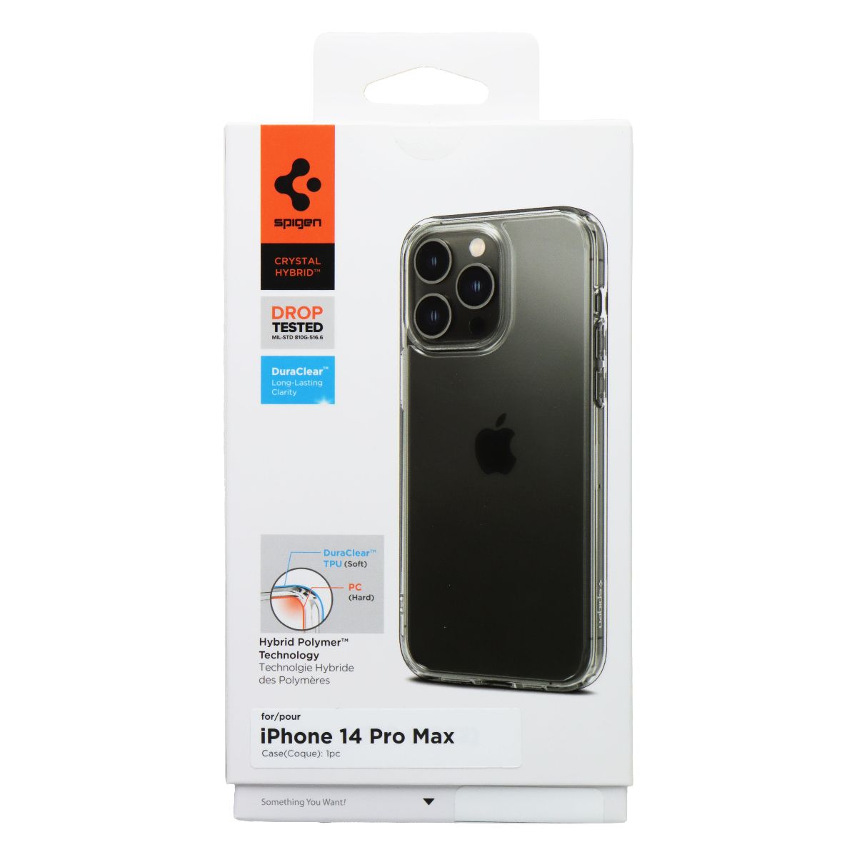 Spigen Crystal Hybrid Series Case for Apple iPhone 14 Pro Max - Crystal Clear Cell Phone - Cases, Covers & Skins Spigen - Simple Cell Bulk Wholesale Pricing - USA Seller