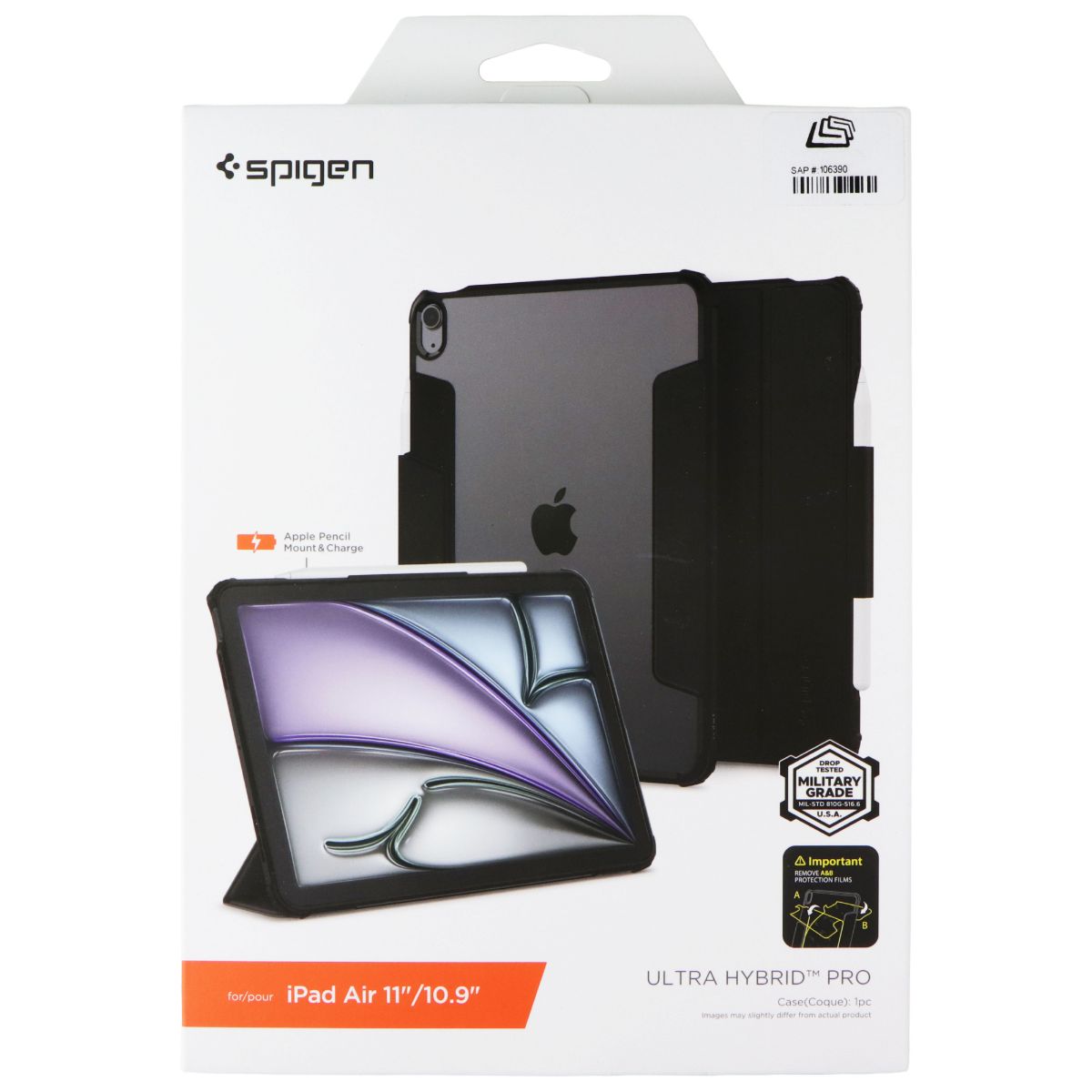 Spigen Ultra Hybrid Pro Case for Apple iPad Air 11-inch/10.9-inch - Black iPad/Tablet Accessories - Cases, Covers, Keyboard Folios Spigen - Simple Cell Bulk Wholesale Pricing - USA Seller