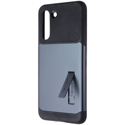 Spigen Slim Armor Case with Kickstand for Samsung Galaxy S21 FE - Metal Slate Cell Phone - Cases, Covers & Skins Spigen - Simple Cell Bulk Wholesale Pricing - USA Seller