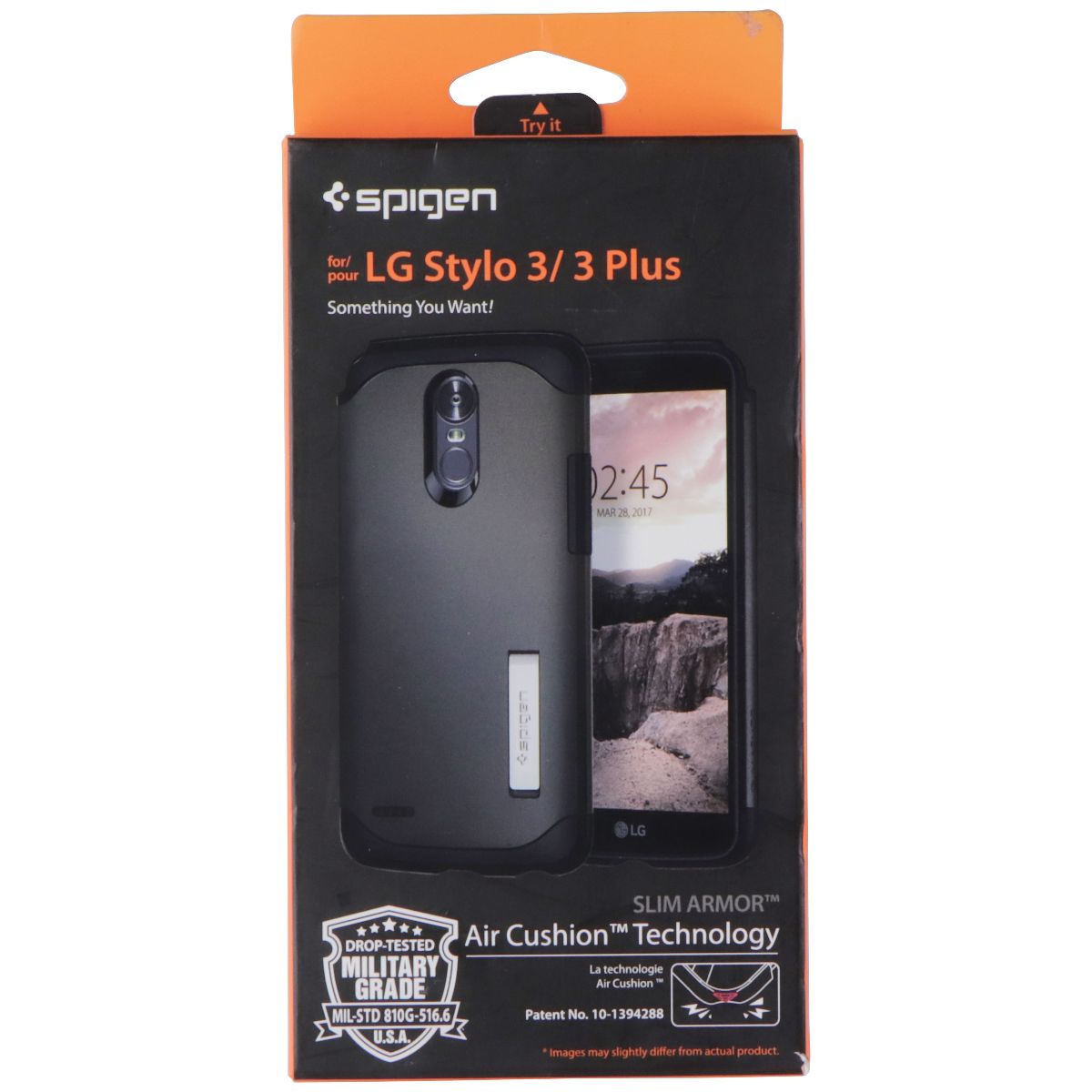 Spigen Slim Armor Case with Kickstand for LG Stylo 3 / 3 Plus - Gunmetal Cell Phone - Cases, Covers & Skins Spigen - Simple Cell Bulk Wholesale Pricing - USA Seller