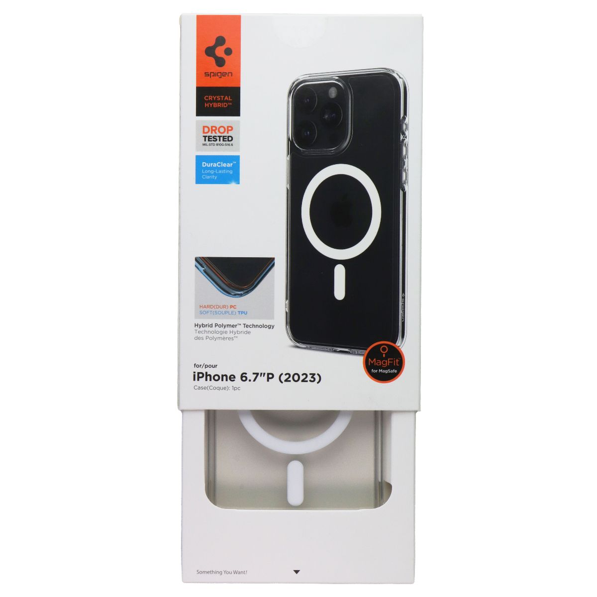 Spigen Crystal Hybrid Case for MagSafe for Apple iPhone 15 Pro Max - Clear Cell Phone - Cases, Covers & Skins Spigen - Simple Cell Bulk Wholesale Pricing - USA Seller