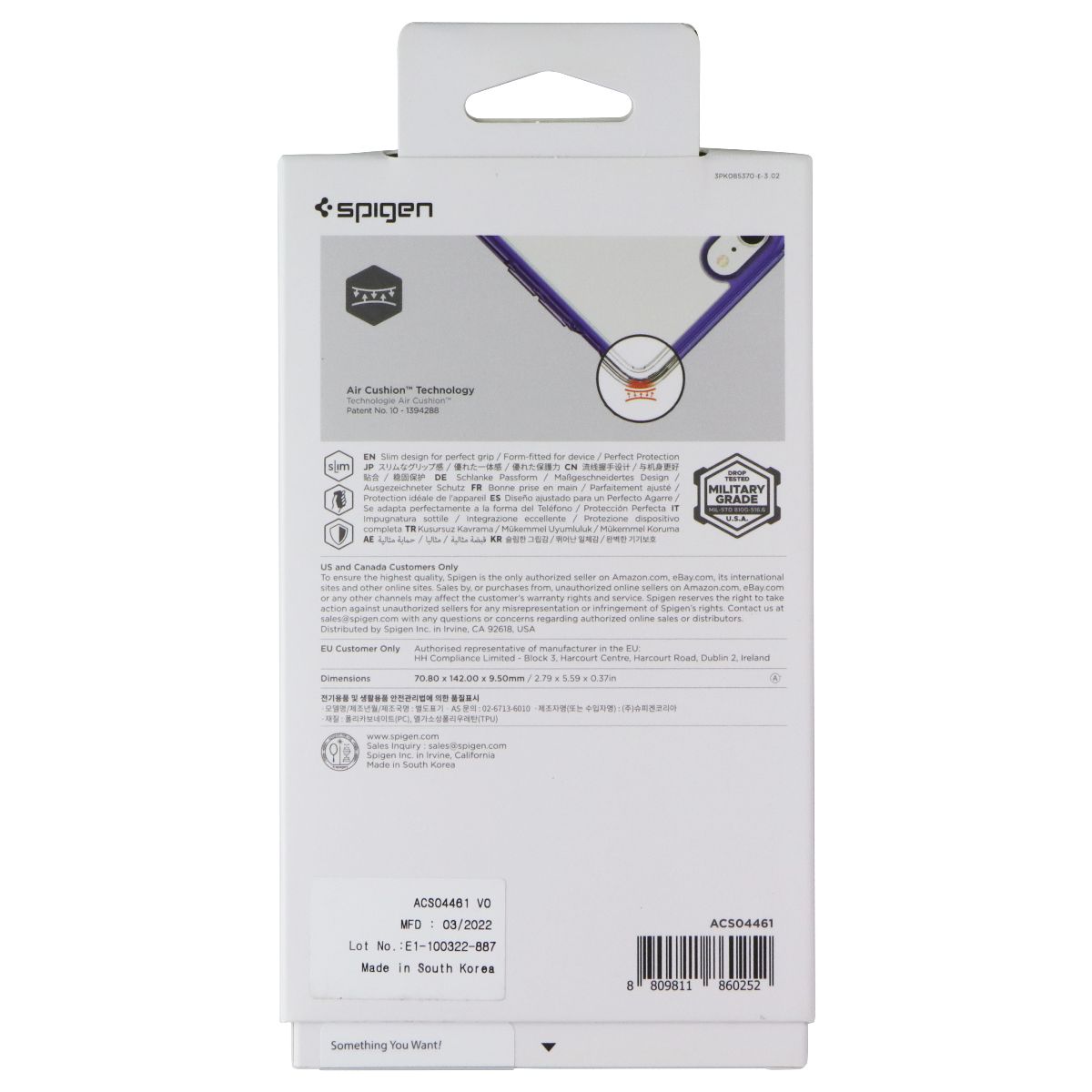 Spigen Crystal Hybrid S Case for iPhone SE (3rd/2nd Gen)/8/7 - Clear/Blue Cell Phone - Cases, Covers & Skins Spigen - Simple Cell Bulk Wholesale Pricing - USA Seller