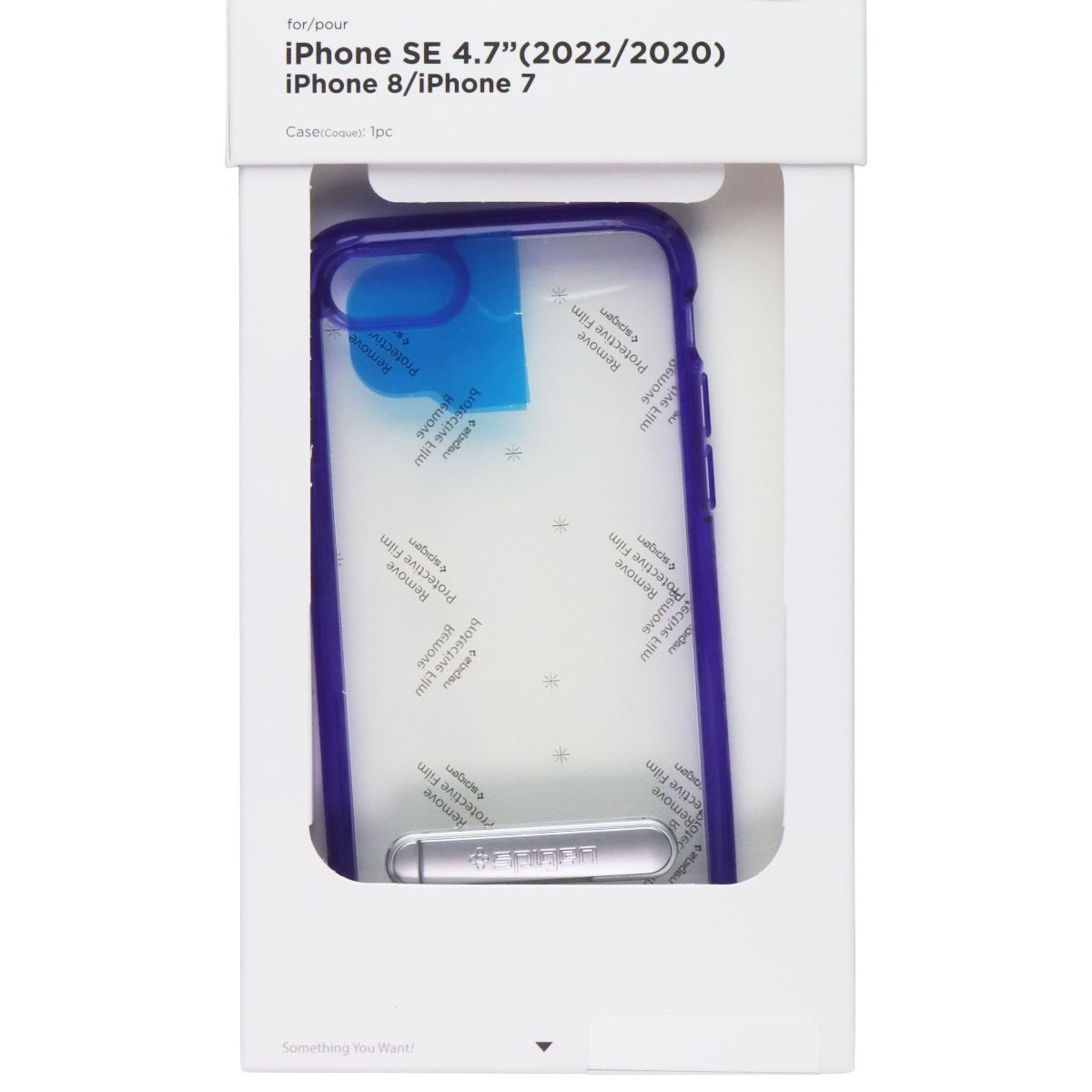 Spigen Crystal Hybrid S Case for iPhone SE (3rd/2nd Gen)/8/7 - Clear/Blue Cell Phone - Cases, Covers & Skins Spigen - Simple Cell Bulk Wholesale Pricing - USA Seller