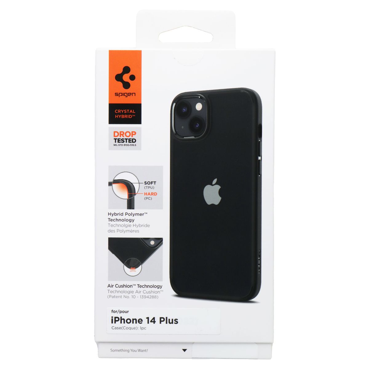 Spigen Crystal Hybrid Series Case for Apple iPhone 14 Plus - Clear / Matte Black Cell Phone - Cases, Covers & Skins Spigen - Simple Cell Bulk Wholesale Pricing - USA Seller