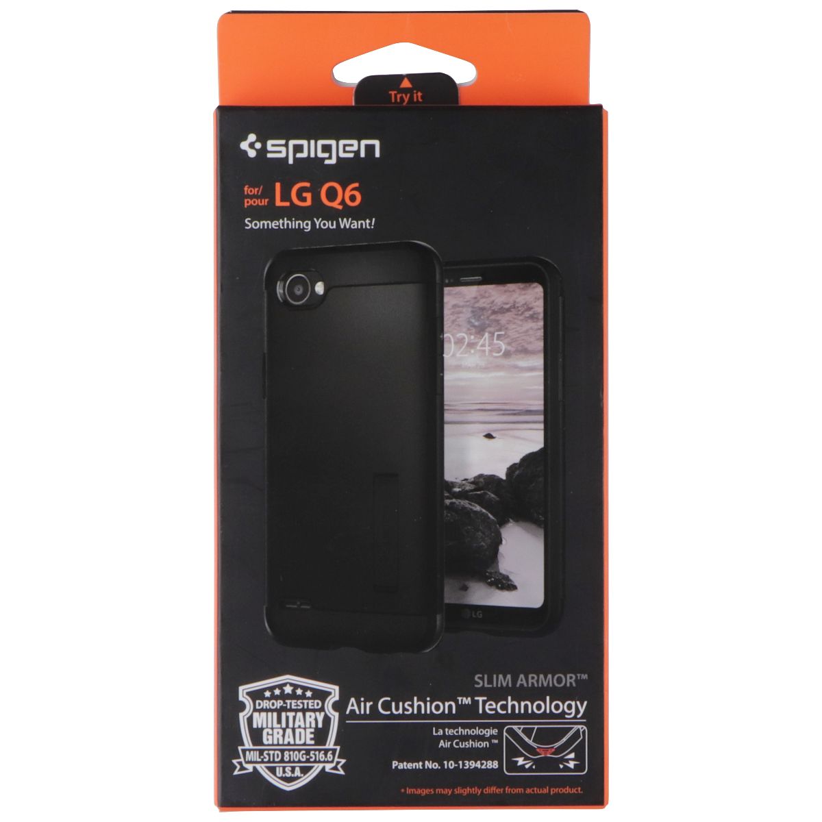 Spigen Slim Armor Kickstand Case with Air Cushion for LG Q6 - Black Cell Phone - Cases, Covers & Skins Spigen - Simple Cell Bulk Wholesale Pricing - USA Seller