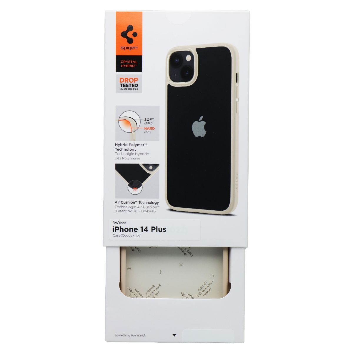 Spigen Crystal Hybrid Series Case for Apple iPhone 14 Plus - Clear / Sand Beige Cell Phone - Cases, Covers & Skins Spigen - Simple Cell Bulk Wholesale Pricing - USA Seller