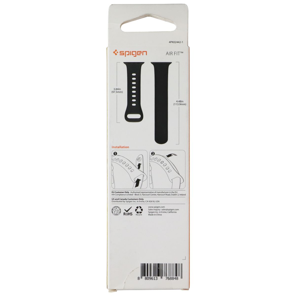 Spigen Silicone Band for Apple Watch Series (4/3/2/1) 40/38mm - Black