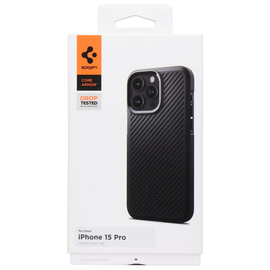 Spigen Core Armor Phone Case for iPhone 15 Pro - Black Cell Phone - Cases, Covers & Skins Spigen    - Simple Cell Bulk Wholesale Pricing - USA Seller