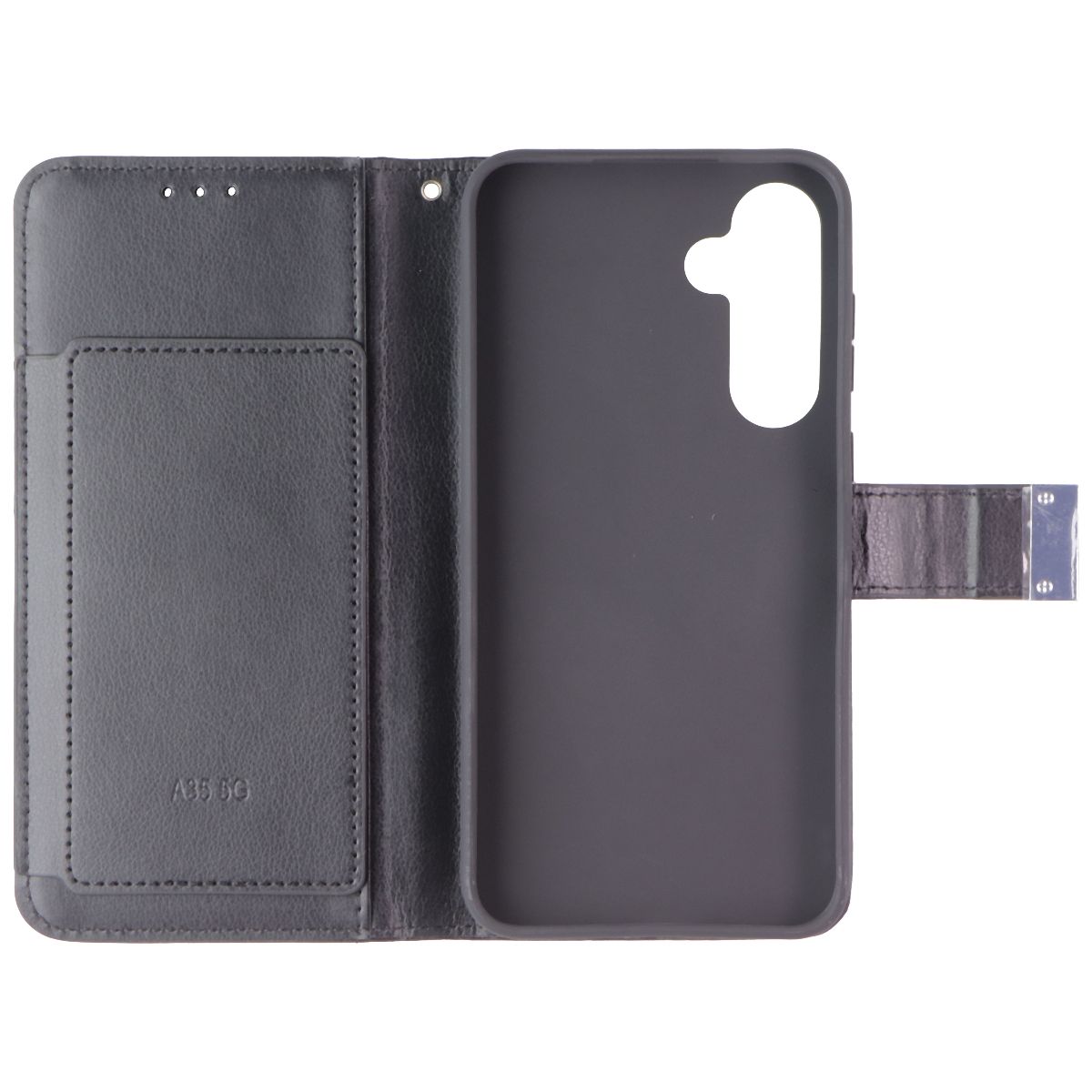 SYB Tech Accessory Folio Case for Samsung Galaxy A35 5G - Black Leather Cell Phone - Cases, Covers & Skins SYB - Simple Cell Bulk Wholesale Pricing - USA Seller