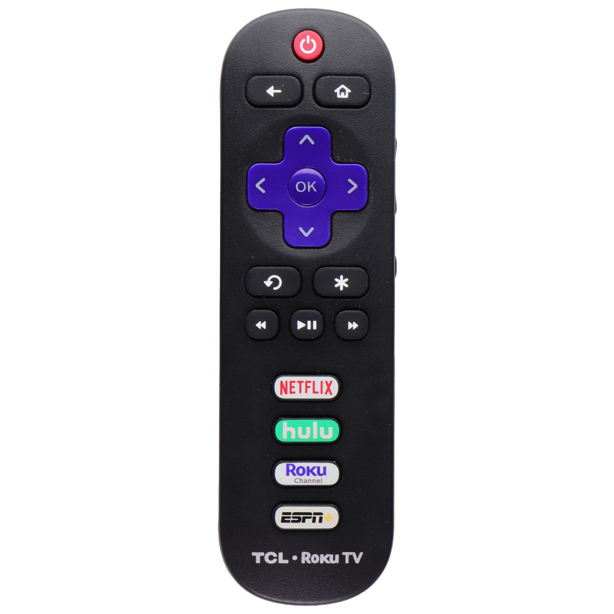 TCL Remote Control (GZL-P17019) with Netflix/ESPN/Hulu Keys - Black TV, Video & Audio Accessories - Remote Controls TCL - Simple Cell Bulk Wholesale Pricing - USA Seller