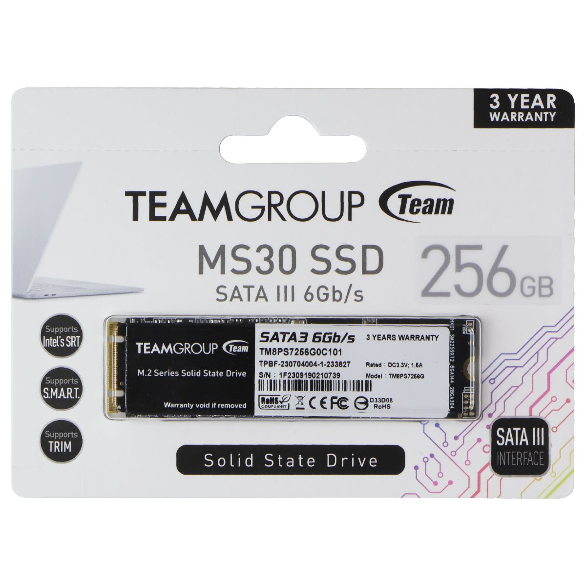 TeamGroup M.2 Solid State Drive - MS30 256GB SSD - SATA III 6GB/s Digital Storage - Solid State Drives TeamGroup    - Simple Cell Bulk Wholesale Pricing - USA Seller