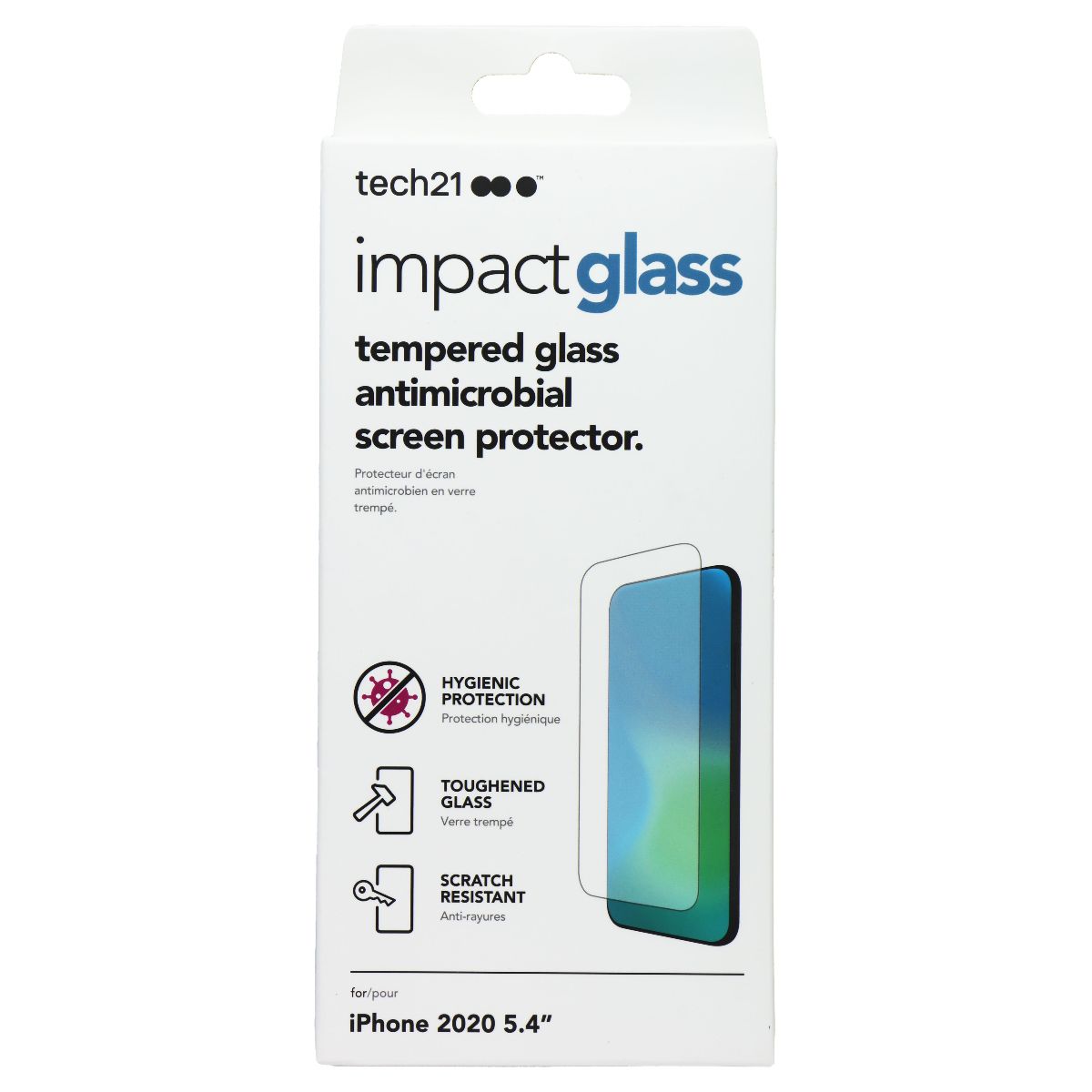 Tech21 Impact Glass Screen Protector for Apple iPhone 12 Mini - Clear Cell Phone - Screen Protectors Tech21 - Simple Cell Bulk Wholesale Pricing - USA Seller