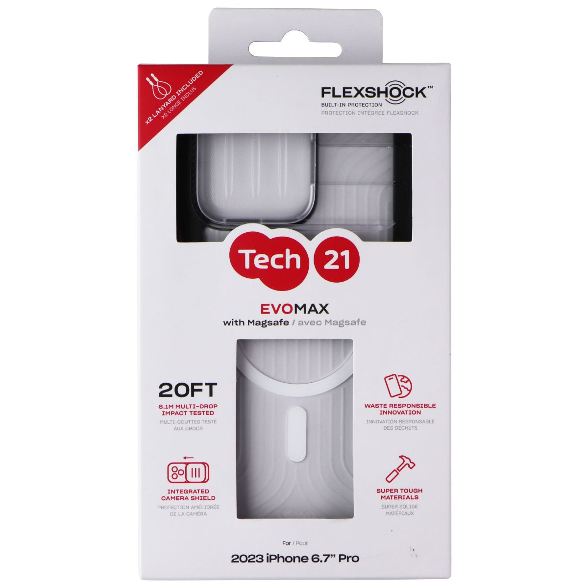 Tech21 EvoMax Series Case for Magsafe for Apple iPhone 15 Pro Max - Active Black