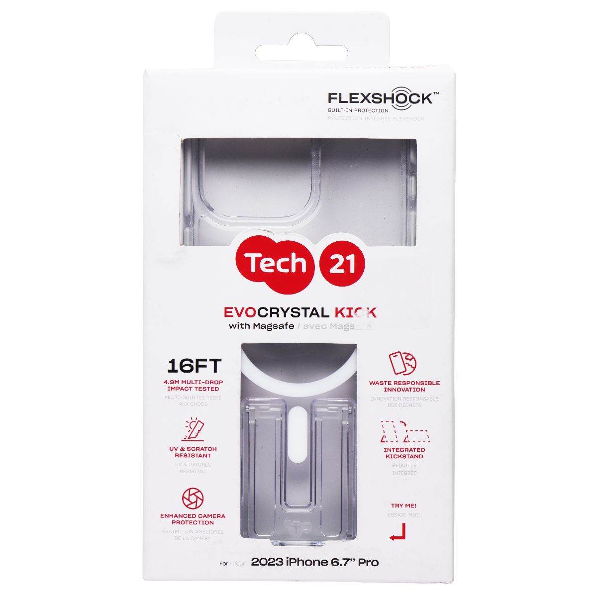 Tech 21 Evo Crystal Kick for MagSafe for iPhone 15 Pro Max - White Cell Phone - Cases, Covers & Skins Tech21 - Simple Cell Bulk Wholesale Pricing - USA Seller